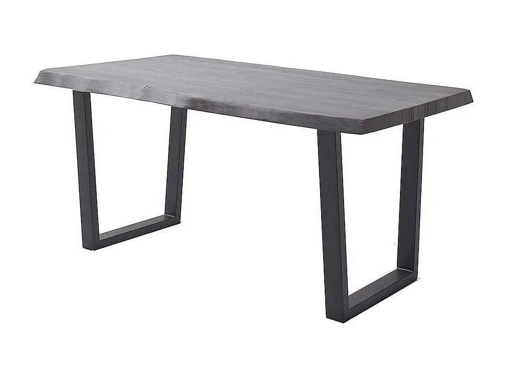 Esstisch Holztisch mit Baumkante und Bügelgestell