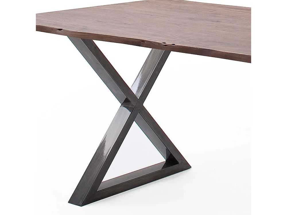 Esstisch Holztisch mit X Gestell aus Metall