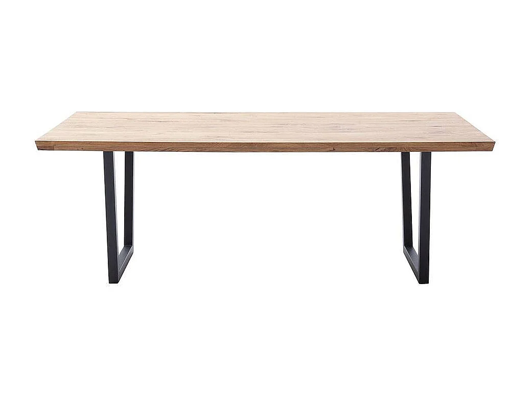 Esstisch Küchentisch aus Balkeneiche Massivholz und Stahl