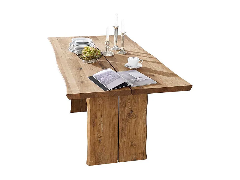 Esstisch mit Baumkante Wildeiche