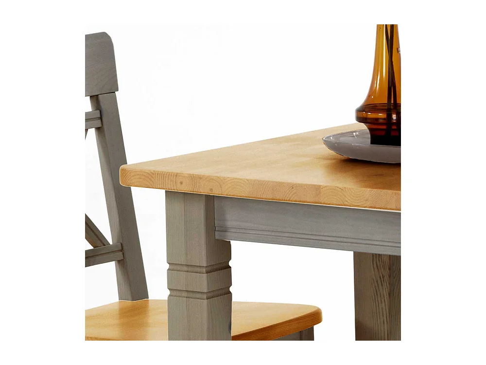 Kiefer Esszimmertisch in Grau Landhaus