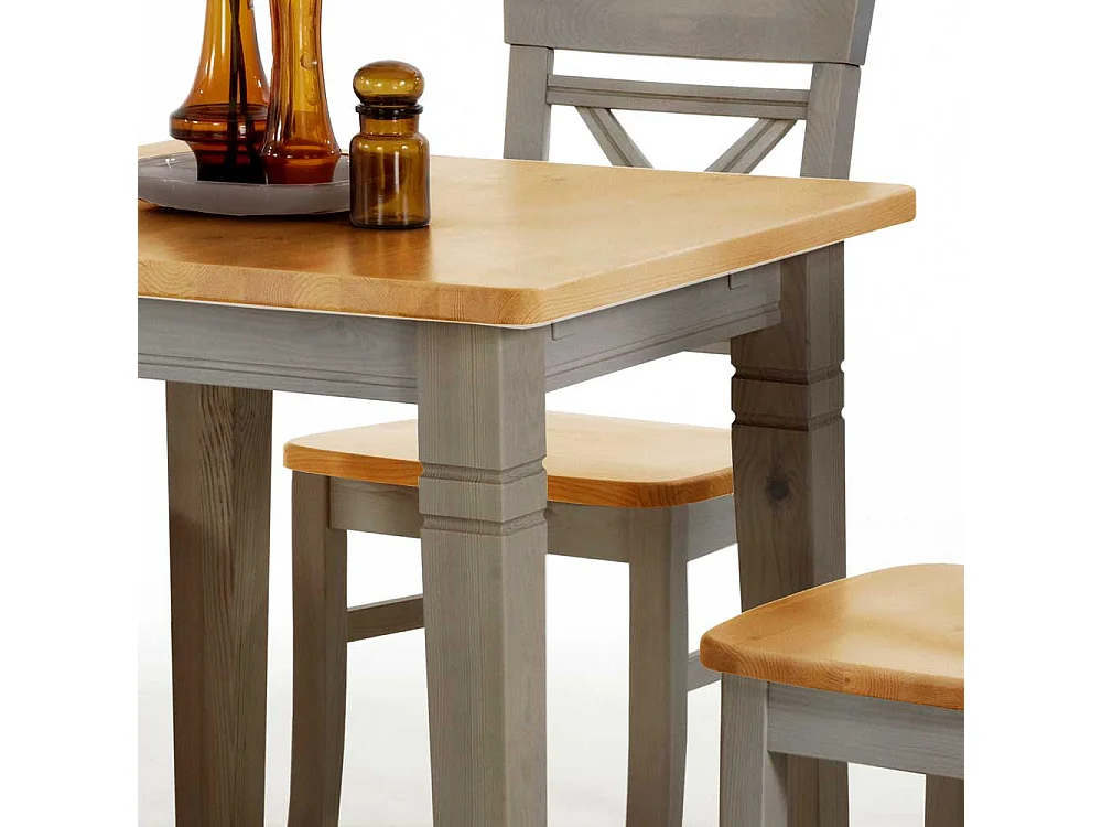 Kiefer Esszimmertisch in Grau Landhaus