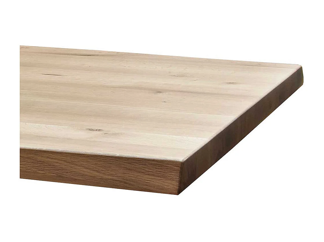 Esszimmertisch aus Wildeiche Massivholz und Stahl Spider Gestell