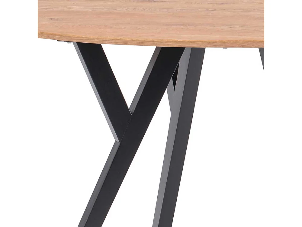 Tisch Massivholz mit ovaler Tischplatte Schweizer Kante