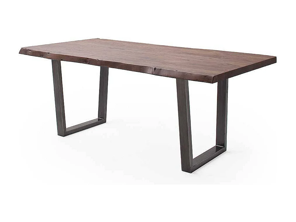 Esstisch Massivholztisch mit natürlicher Baumkante aus Akazie Massivholz