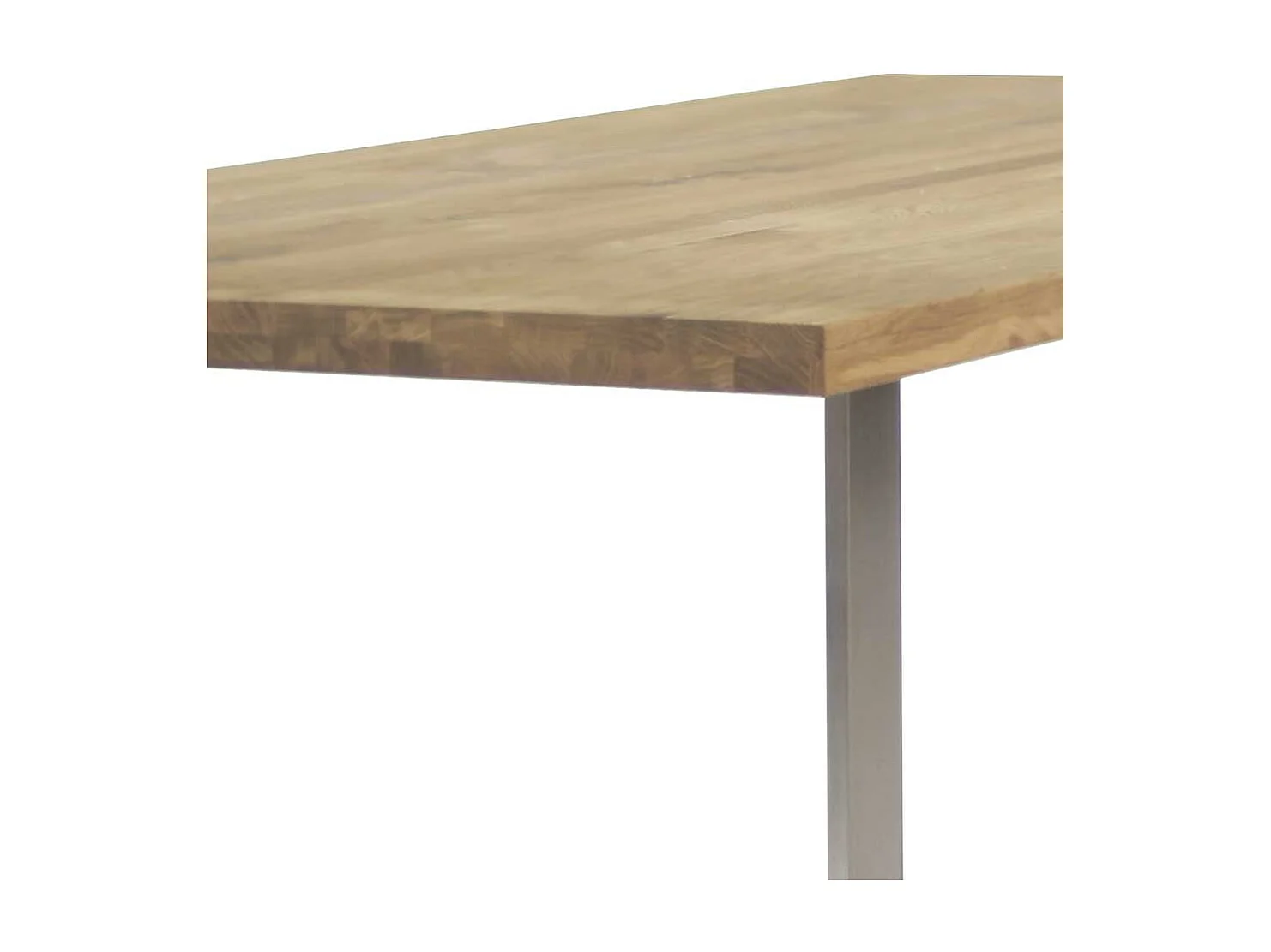 Esszimmertisch aus Eiche Massivholz und Edelstahl handgearbeitet