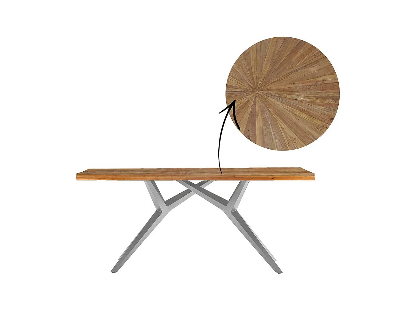 Esszimmertisch rustikal aus Teak Massivholz Industry und Loft Stil