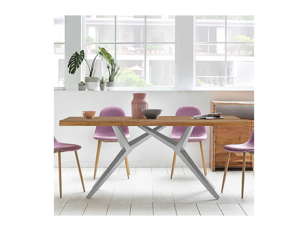 Esszimmertisch rustikal aus Teak Massivholz Industry und Loft Stil