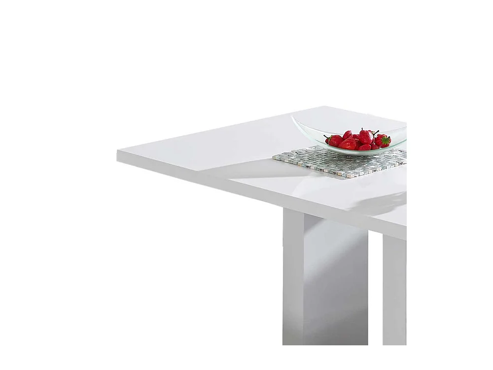 Säulen Esstisch in Weiß modern