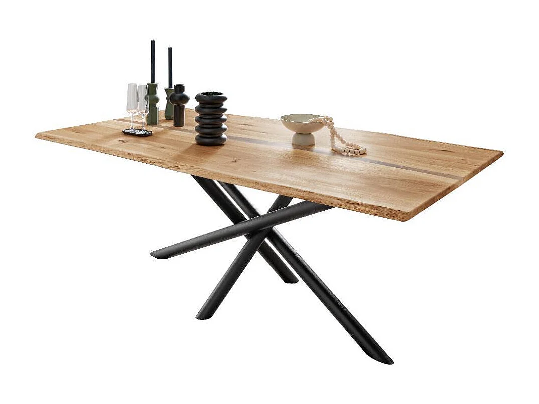 Esstisch Massivholztisch mit natürlicher Baumkante in modernem Design