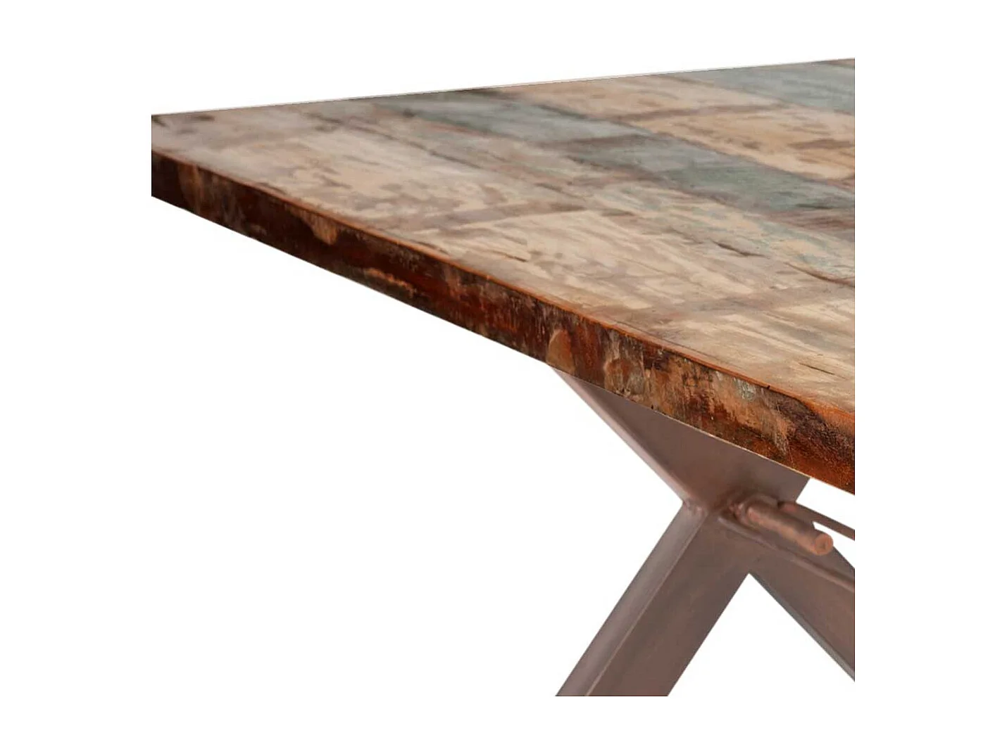 Esszimmer Tisch im Shabby Chic Design Sheesham Recyclingholz und Eisen