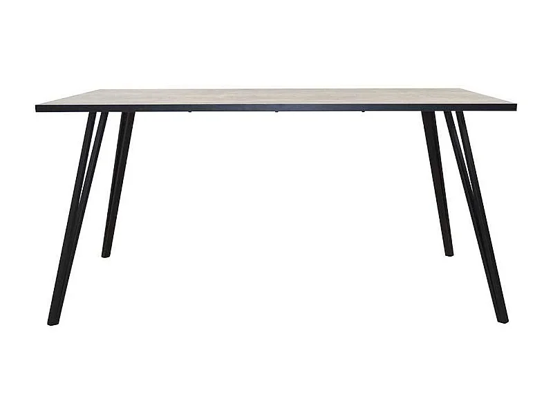 Esstisch 160x90 in Beton Grau und Schwarz Metallgestell