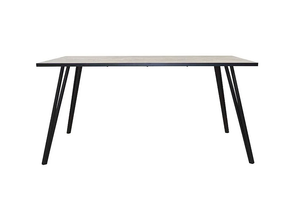 Esstisch 160x90 in Beton Grau und Schwarz Metallgestell
