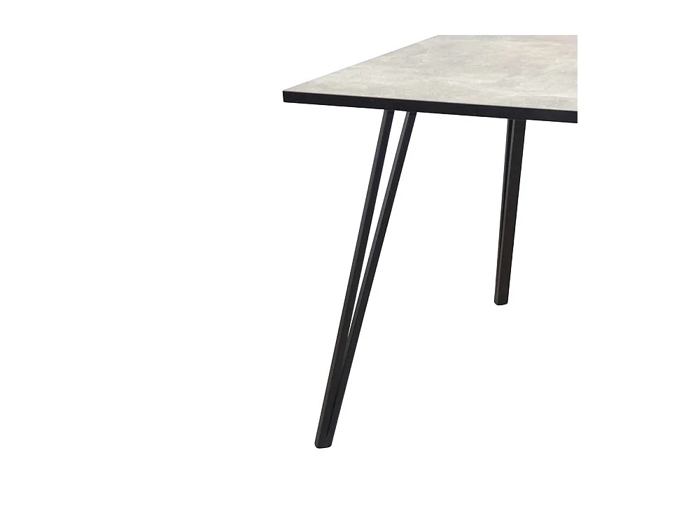 Esstisch 160x90 in Beton Grau und Schwarz Metallgestell