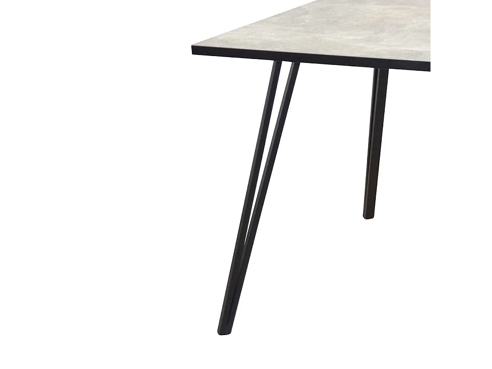 Esstisch 160x90 in Beton Grau und Schwarz Metallgestell