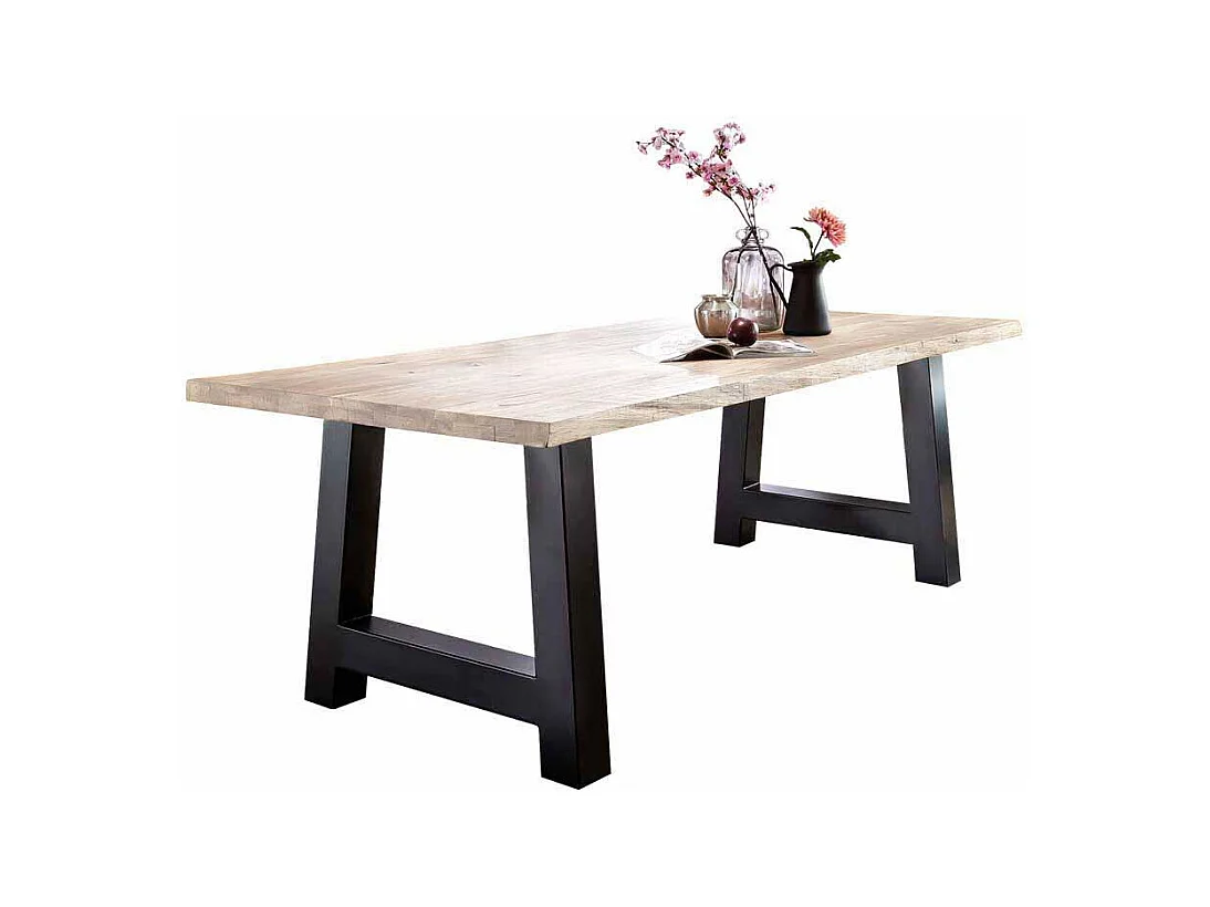 Esszimmertisch Factory Style Wildeiche weiß gekälkt Massivholz