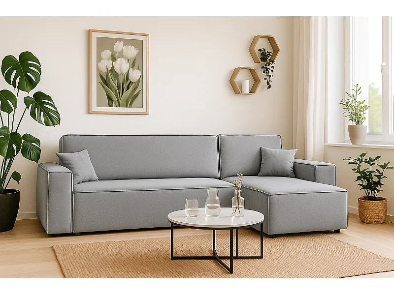 Canapé d’angle DENIS L avec fonction lit 135x200 Riviera 80