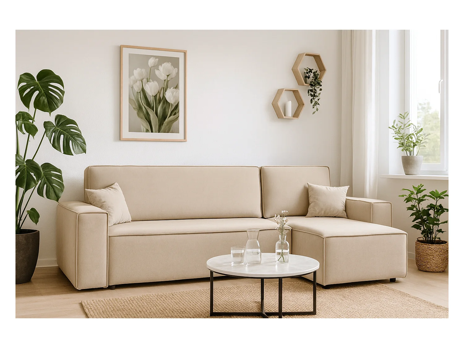 Canapé d’angle DENIS L avec fonction lit 135x200 Riviera 21