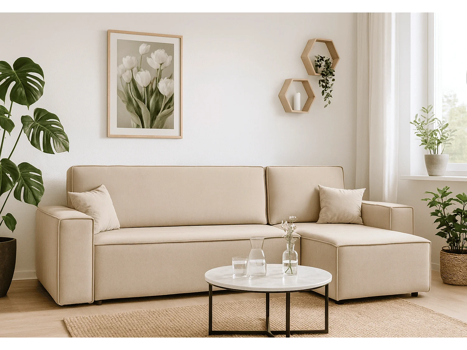 Canapé d’angle DENIS L avec fonction lit 135x200 Riviera 21