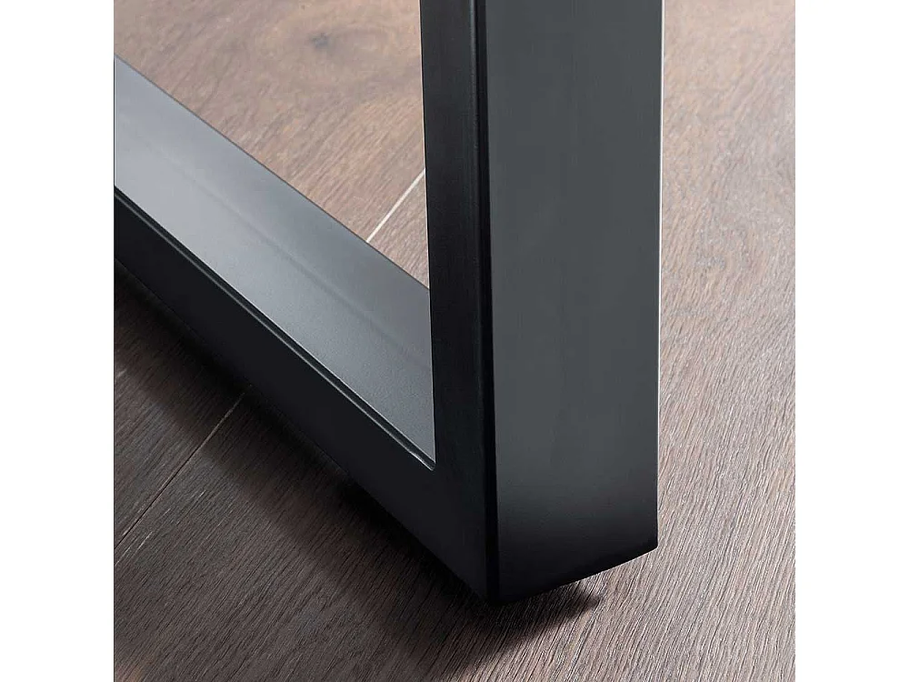 Baumkantentisch mit Bügelgestell Industry und Loft Stil