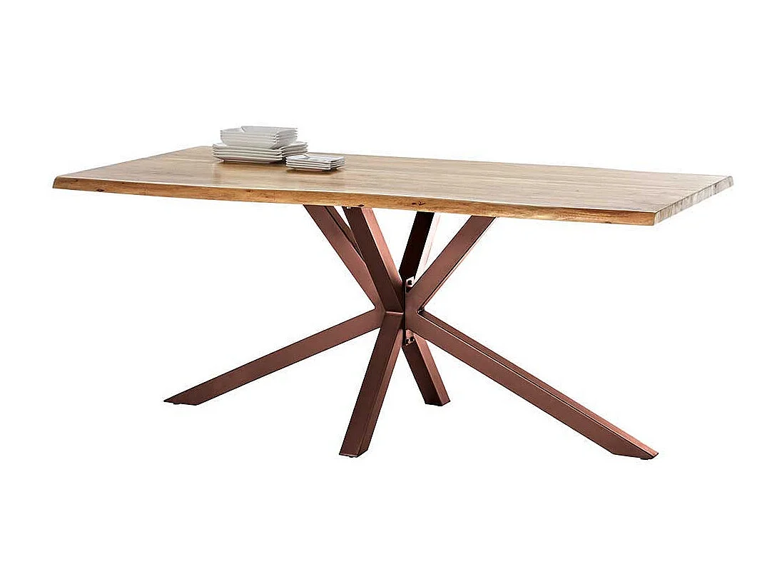 Esstisch Akazie mit Spider Gestell Baumkante