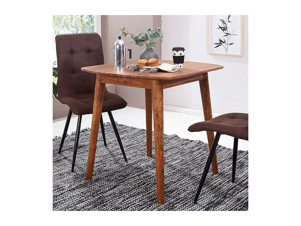 Kleiner Tisch aus Sheesham Massivholz 80 cm breit
