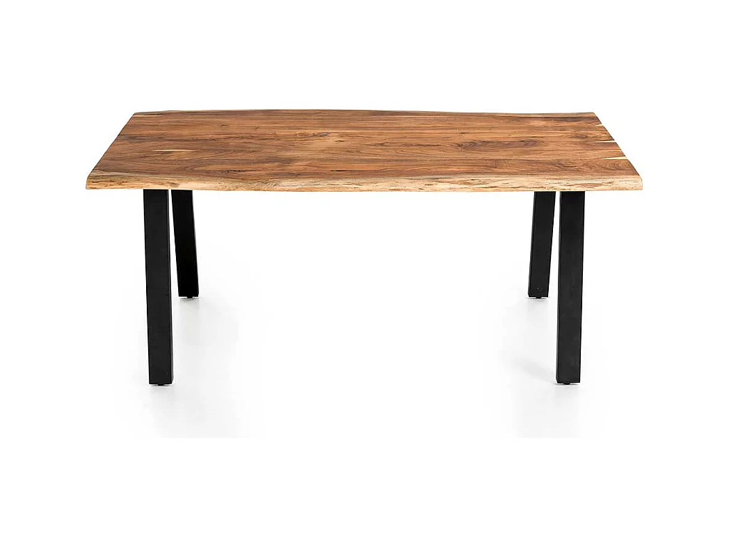 Holztisch massiv aus Akazie und Metall natürlicher Baumkante