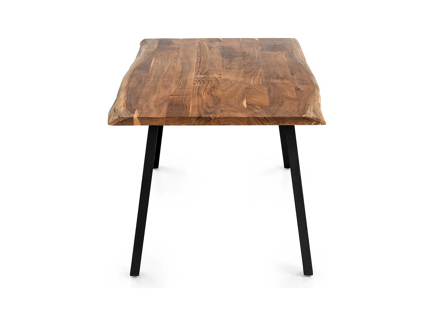 Holztisch massiv aus Akazie und Metall natürlicher Baumkante