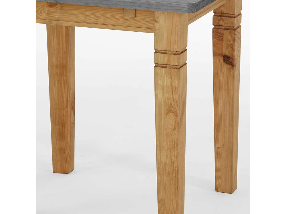 Landhaus Tisch in Grau Kiefer massiv geölt und lackiert