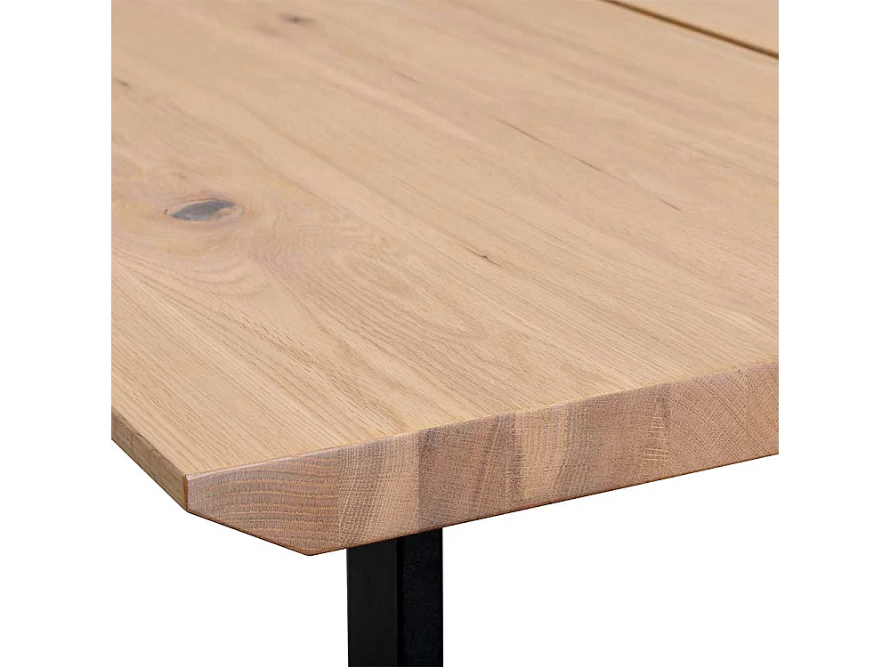 Esstisch in Schwarz Holz White Wash