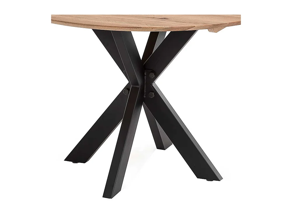 Tisch Esszimmer aus Eiche Massivholz Spider Gestell aus Metall