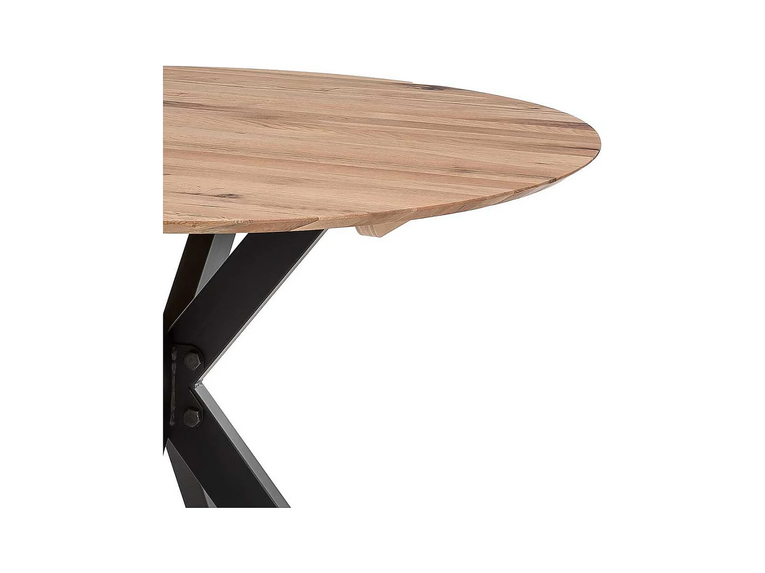 Tisch Esszimmer aus Eiche Massivholz Spider Gestell aus Metall