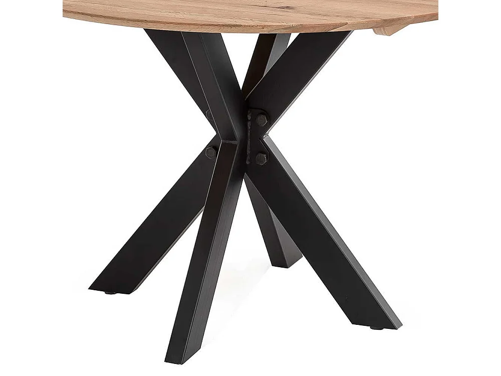 Tisch Esszimmer aus Eiche Massivholz Spider Gestell aus Metall