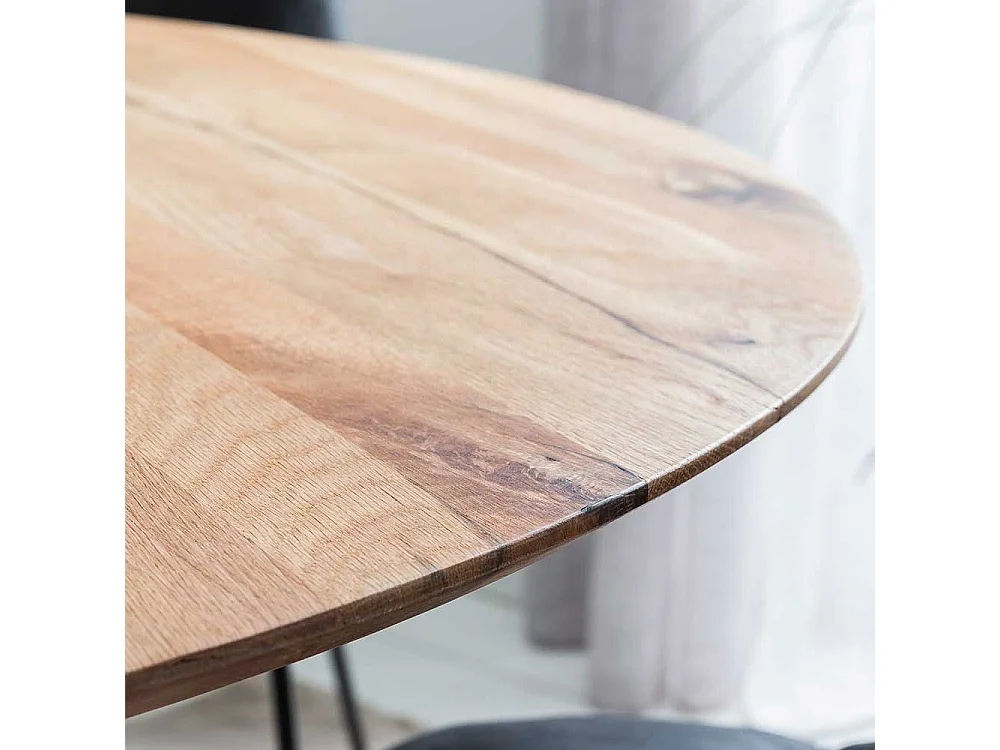 Tisch Esszimmer aus Eiche Massivholz Spider Gestell aus Metall