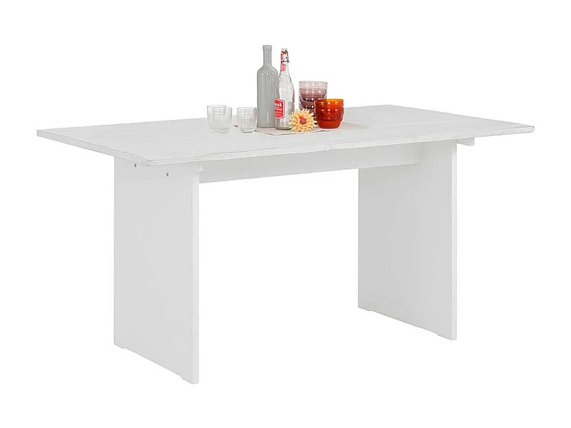 Wangen Esstisch in Weiß lasiert Kiefer teilmassiv