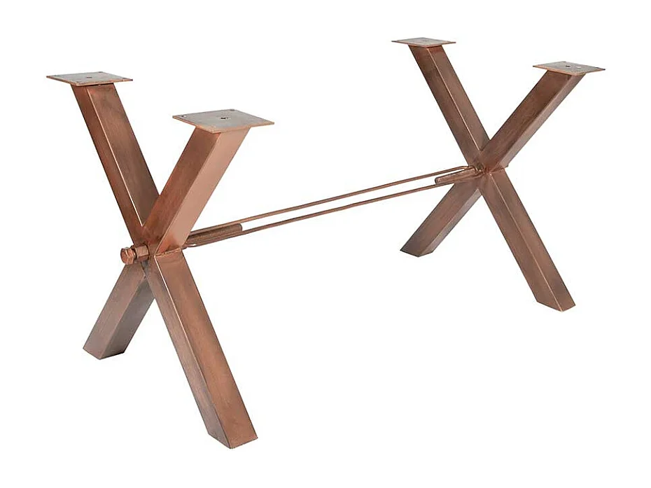 Loft Esstisch in Braun Bunt Eisengestell