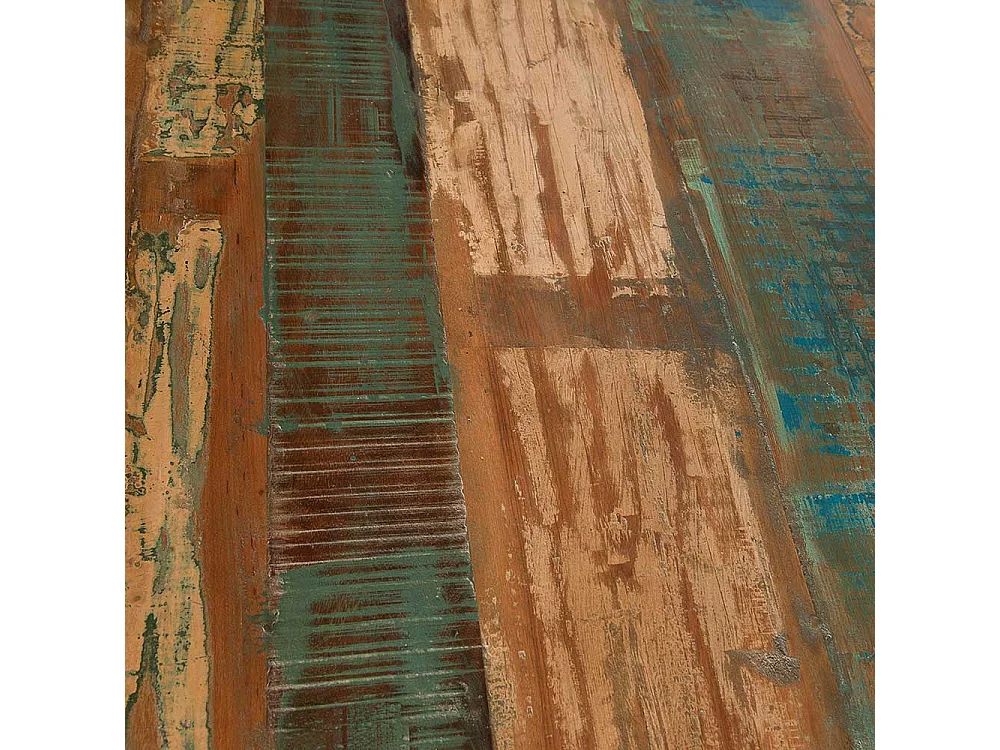 Loft Esstisch in Braun Bunt Eisengestell