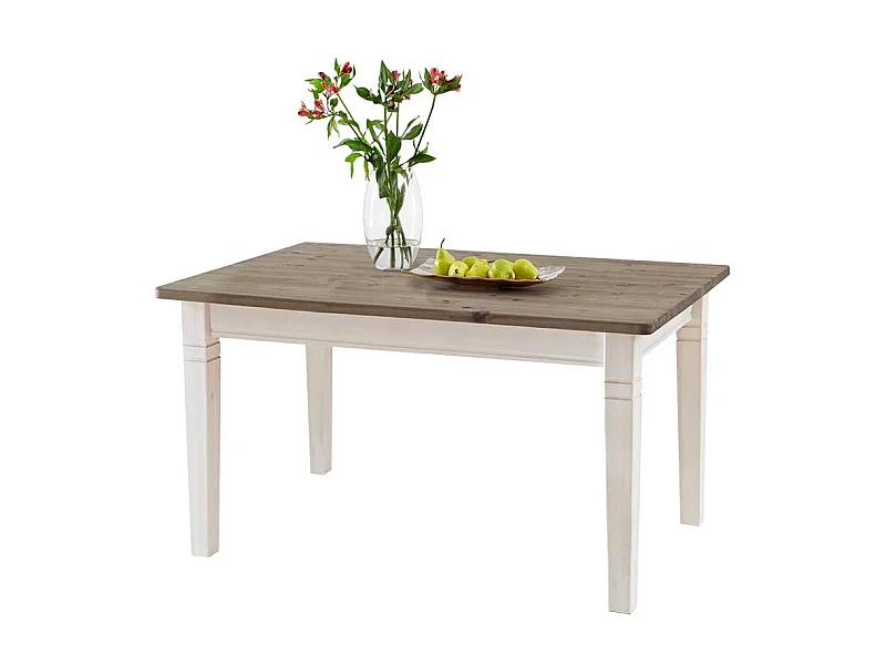 Holztisch in Weiß Grau Kiefer massiv