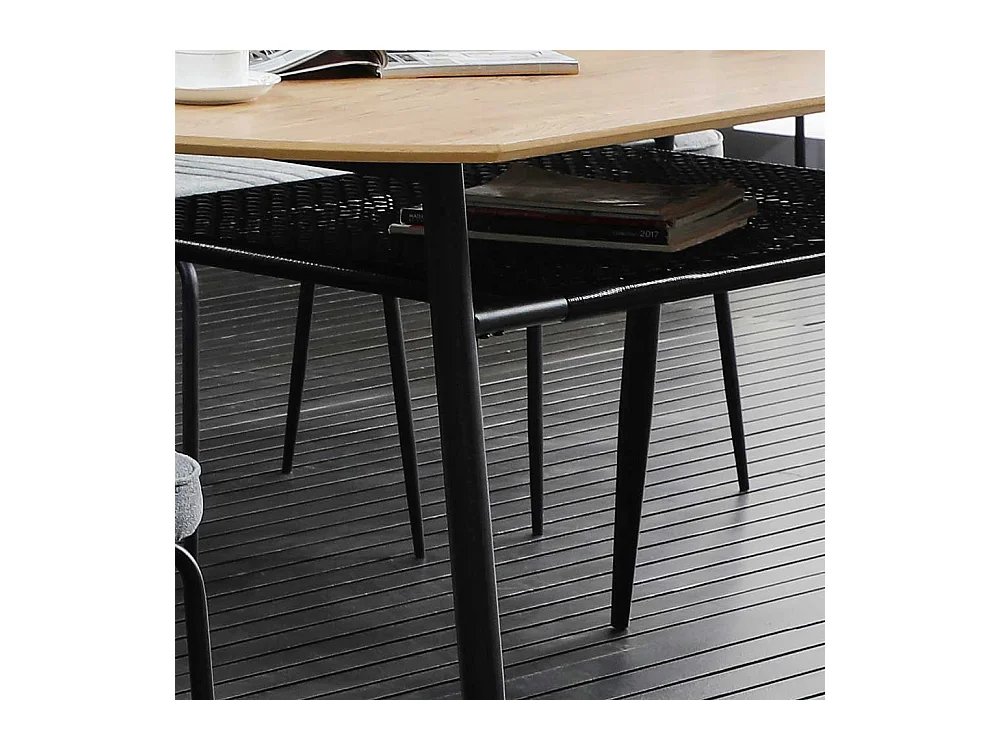 Design Esszimmer Tisch in Holz Naturfarben Retrostil