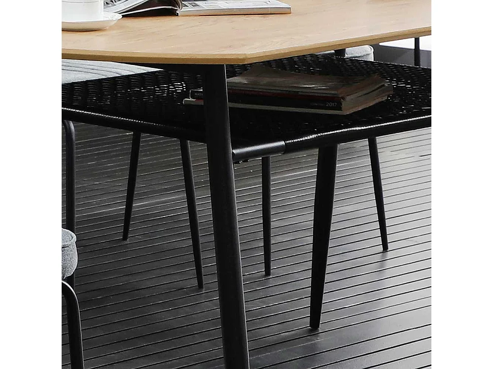 Design Esszimmer Tisch in Holz Naturfarben Retrostil