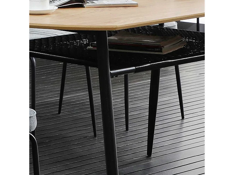 Design Esszimmer Tisch in Holz Naturfarben Retrostil