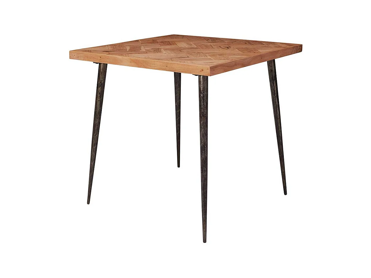 Küchentisch aus Akazie Massivholz und Eisen 80 cm breit