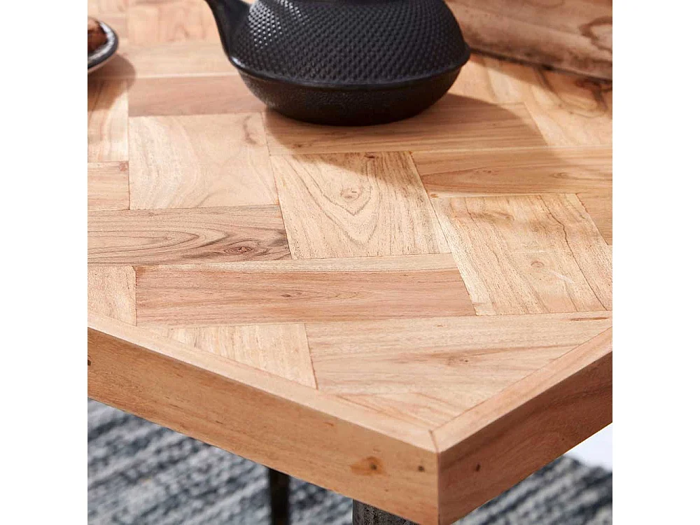 Küchentisch aus Akazie Massivholz und Eisen 80 cm breit