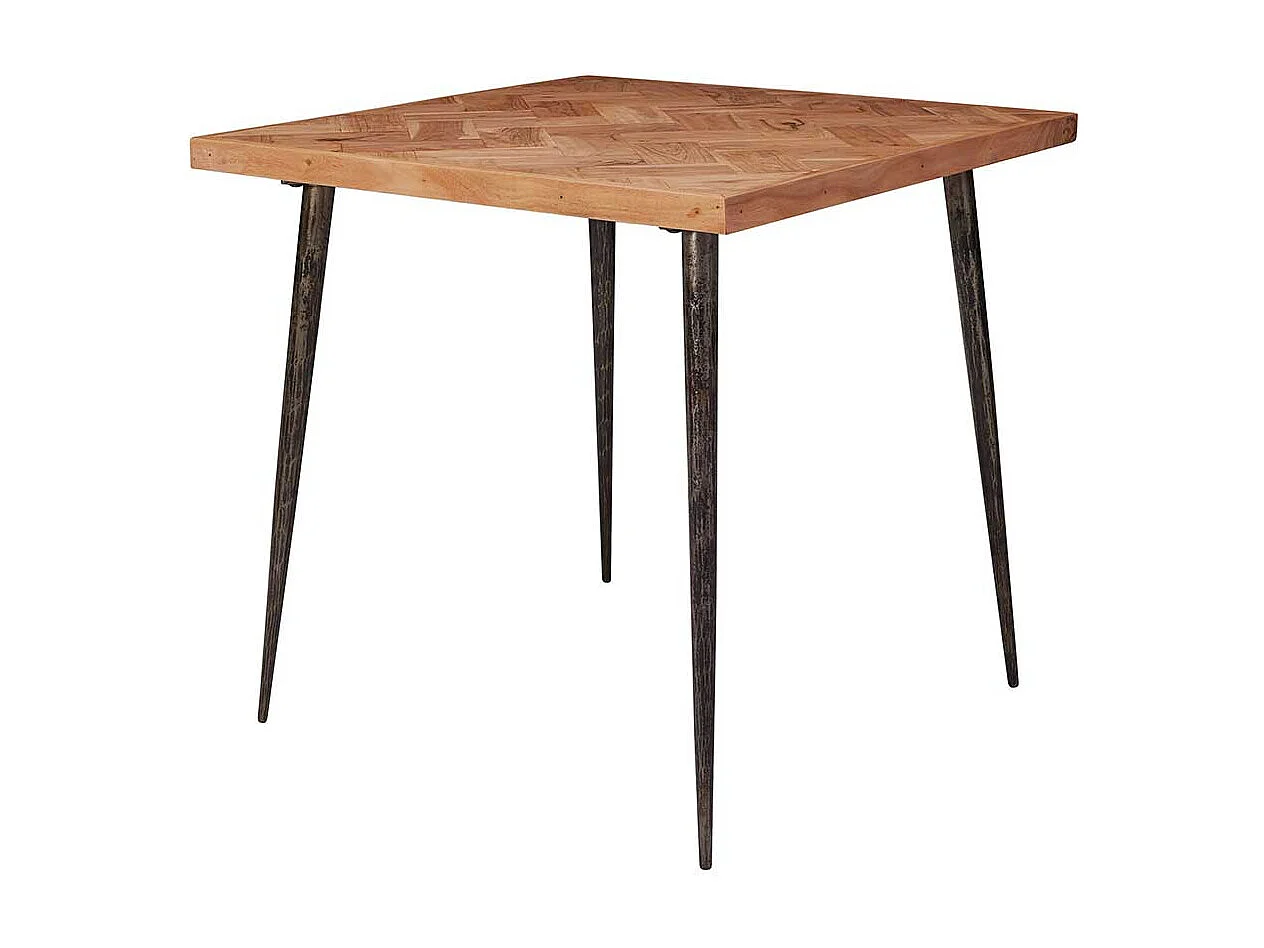 Küchentisch aus Akazie Massivholz und Eisen 80 cm breit