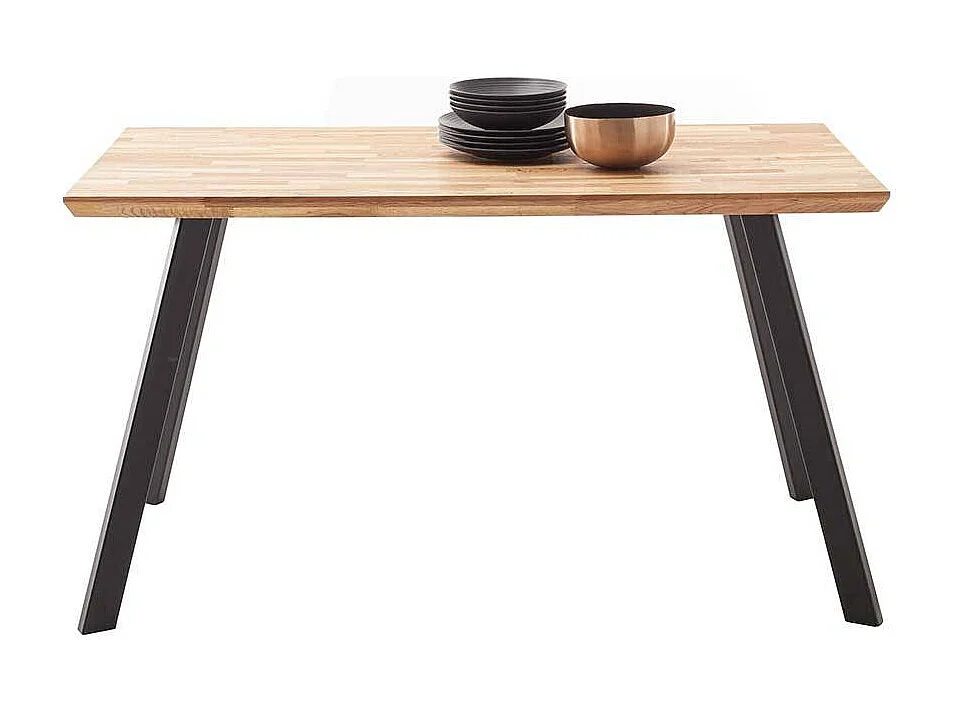 Esstisch Esszimmertisch im Industry und Loft Stil mit Schweizer Kante