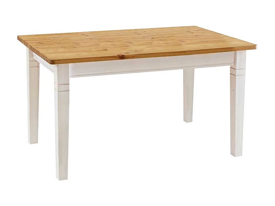 Esszimmertisch in Kieferfarben Weiß Landhausstil