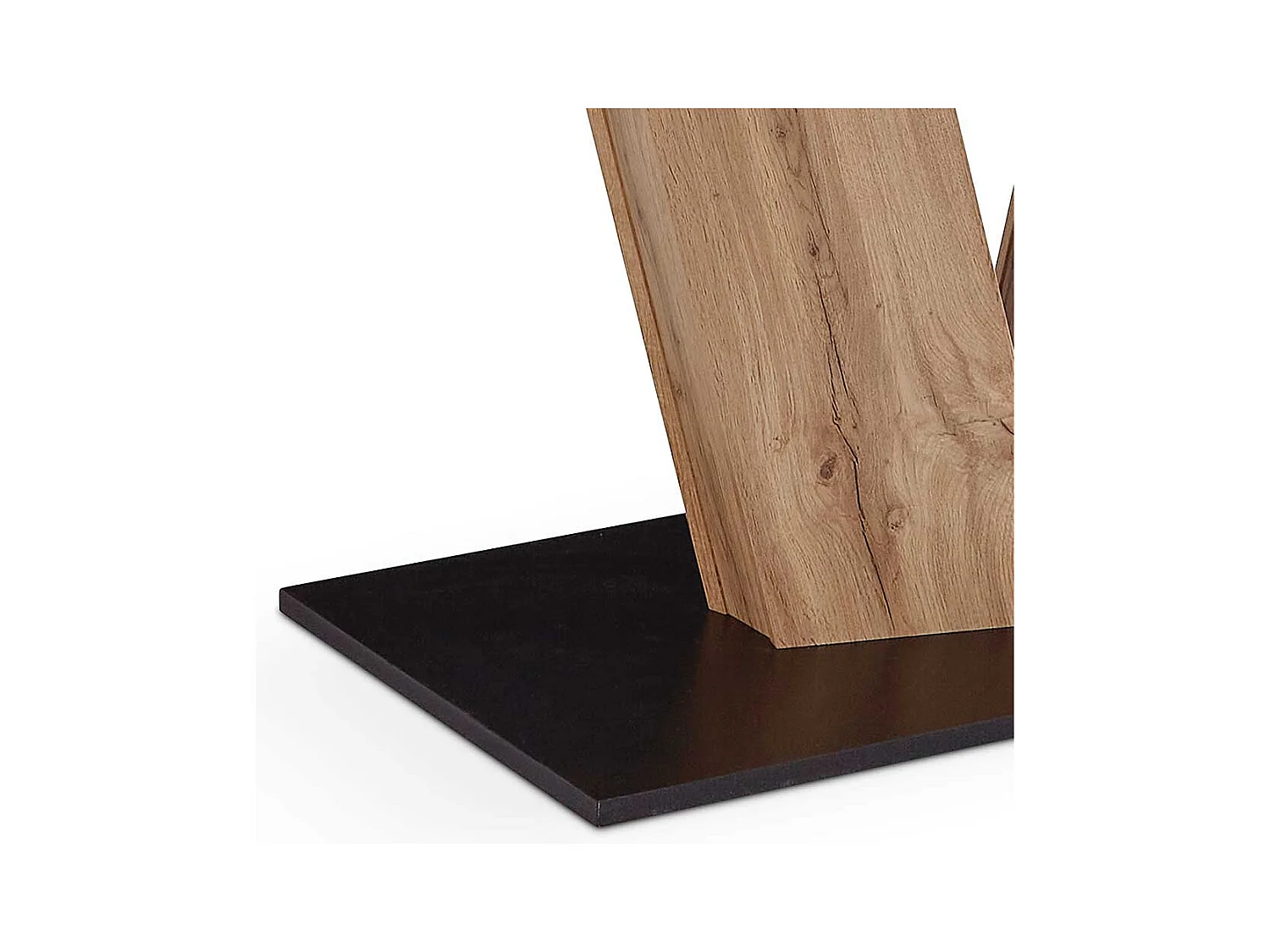 Esszimmer Tisch mit Säulengestell Wildeichefarben & Schwarz