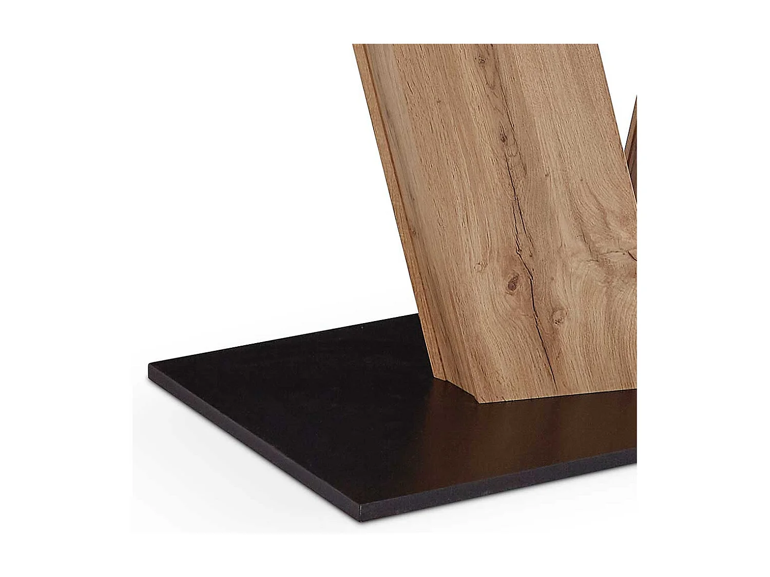 Esszimmer Tisch mit Säulengestell Wildeichefarben & Schwarz