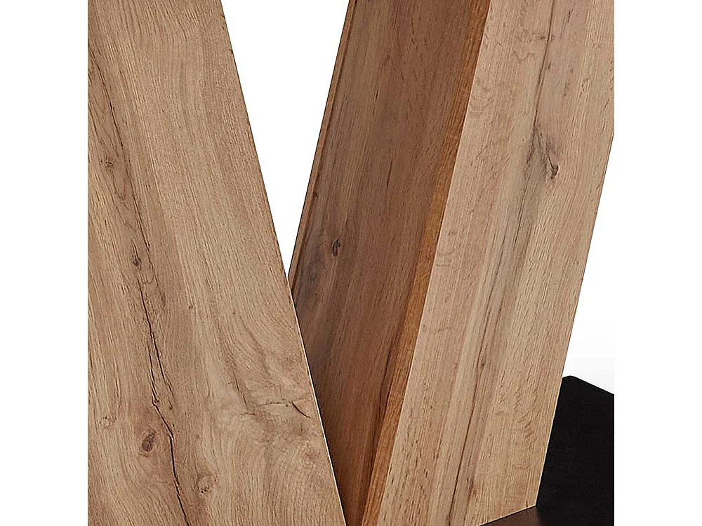 Esszimmer Tisch mit Säulengestell Wildeichefarben & Schwarz