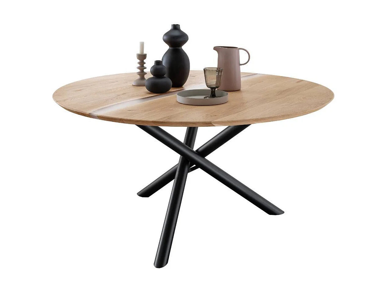 Esstisch Tisch Massivholz mit Dreifußgestell aus Metall